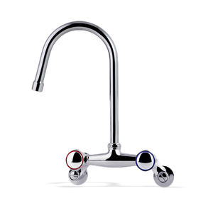 <span class=keywords><strong>Robinet</strong></span> de cuisine mural moderne à double poignée <span class=keywords><strong>Robinet</strong></span> d'évier classique en laiton inoxydable de 5/6/8/10/12/14 pouces Nickel brossé - Product Image 4