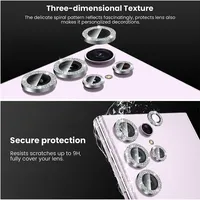Protection d'objectif en diamant pour Samsung Galaxy S25 Ultra S25Plus S24+ Anneau d'objectif d'appareil photo pour Galaxy S24Ultra S23 Ultra Capuchon d'objectif brillant