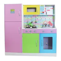 WEIFU-nuevos productos de juguete multifunción, juego de cocina de imitación de madera totalmente equipado con estufa de fregadero, armario para horno
