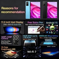 Tablet PC 2026 Best Seller Direct pro15 16G+1TB, Layar Sentuh 11 Inci, Android 15, Chip Octa-Core Cepat, WiFi + BT, Pengiriman Gratis