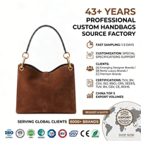 Tas Tangan Wanita Kulit Suede Cokelat Muda, Model Terbuka, Mewah, Terstruktur, Elegan, Stylish, Chic untuk Sehari-hari, OEM Custom