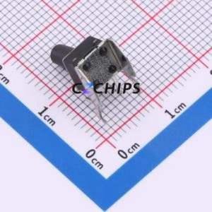 TC-6627-9.5-260 Tactile Switch Through hole,7.4x6mm Switch Single Pole Single Throw Round Button 2.6N Right Angle Insert - Product Image 2