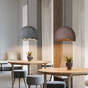 Lampe de comptoir de bar de style Wabi-Sabi, design original, suspension rétro ovale en pierre, LED à hauteur réglable, pour café et gîte - Product Image 1