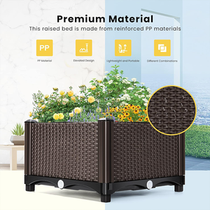 上げられたプラスチック製の庭の植木鉢キット屋外の野菜と花の植物のスタンド-野菜と花を育てるためのボックス - Product Image 3