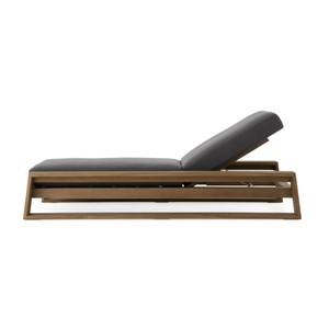 Muebles de Playa de Lujo para Exteriores, Cómodo Sillón Individual de Madera de Teca Sólida, Tumbona para Tomar el Sol - Product Image 2