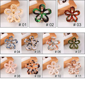 6.5cm coréen en plastique fleur nordique Clips requin cheveux griffe petit Vintage ambre découpe pinces Clips pour fille tempérament pinces à cheveux - Product Image 5