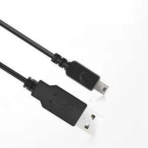 0.5m-5m USB 2.0 maschio a 5pin Mini USB cavo di ricarica cavo dati per Controller Gopro PS3 lettore MP3 Dash Camera GPS PVC nero