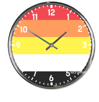 Horloge murale ronde arc-en-ciel (à sept rayures) pour lesbiennes, horloge silencieuse classique sans tic-tac, fonctionnant à piles, pour le bureau et la maison