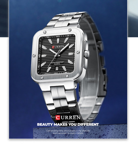 นาฬิกาข้อมือ CURREN 8479 รุ่นใหม่สุดหรู ดีไซน์สี่เหลี่ยม สายสแตนเลส กันน้ำ ระบบควอตซ์ เข็มเรืองแสง เหมาะสำหรับผู้ชาย ทำธุรกิจ - Product Image 4