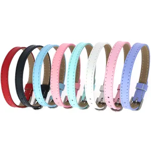 High Quality 8mm/10mm Genuine Leather Bracelet Multi-Color Charm 8mm Belt Wristband Fit Slider Letters/Charms