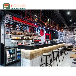 ตู้โชว์กาแฟหรูหรา ประตูกระจก โซนสินค้า ฐานไม้วอลนัท ตู้โชว์สินค้าคาเฟ่ - Product Image 4