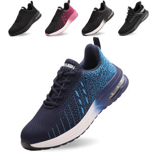 Jiankun รองเท้าทำงานหนัง PU + กันแรงกระแทกสำหรับผู้ชาย, รองเท้าทำงานกีฬาทำจากเหล็กทนต่อการสึกหรอทำจากผ้าถักกันแรงกระแทก - Product Image 2