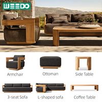 Outdoor-Möbelset Massivholzmöbel Wasserfestes Outdoor-Patio Luxus Modernes Sektional-Villa-Resort Teak-Garten-Sofaset