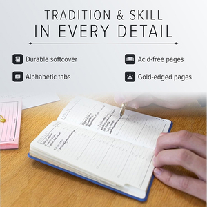 Quaderno per indirizzi con pagine indice per lettere, in grado di contenere fino a 403 pezzi di informazioni, formato tascabile. - Product Image 6