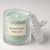 Bougie parfumée artisanale en cire de soja, motif cristal diamant, pot en verre, écologique, aromathérapie, pour les fêtes, Diwali, personnalisable