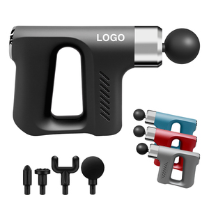 Appareil de massage corporel sans fil rechargeable personnalisé avec 4 têtes de massage, pistolet de massage à vibrations profondes, dispositif de stimulation musculaire - Product Image 1