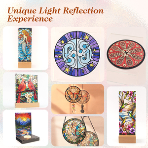 Modern Round Stained Glass Coasters 4mm Heat Resistant Boho <b>Cup</b> <b>Mat</b> Decorative Table Pad for Bar Home Office Gift - Product Image 6