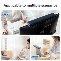 Ventilateur de bureau sans pales à fixation sur écran, moteur sans balais, chargement USB, batterie intégrée, commande par touches de piano, compact, silencieux, pour bureau, 3e génération