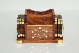 Indian Supplier Handmade <b>Wooden</b> Coaster <b>Set</b> For Coffee <b>Tea</b> Cups Table Protection And Home Decor Available At Best Market Price - Product Image 2