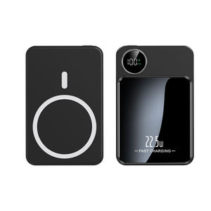 Powerbank Ultra Sottile con Logo Personalizzato, 5000mAh, Metallo, Ricarica Wireless Magnetica 15W, 10000mAh, Colore Nero, Caricabatterie per Telefono Cellulare - Product Image 4