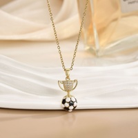 Nouveau Collier Unisexe 2026 FC en Résine Cuivrée Plaqué Or, Style Sportif, Pendentif Emblème d'Équipe, Simple et Élégant