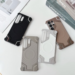 Nueva Funda Magnética con Panel Trasero Corrugado de Silicona para Samsung S26 S23 S24 S25 Ultra, Marco de Aleación de Aluminio, Resistente a Impactos - Product Image 2