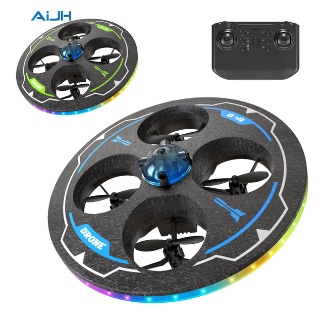 AiJH Remote Control Plane 360° Rotation RC Drone With Obstacle Avoidance Foam Rc Quadcopter Colorful Led Control Drone