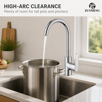 Robinet de cuisine moderne en acier inoxydable à poignée unique pour eau potable, purificateur d'eau pour hôtel, appartement, bureau, restaurant, bar