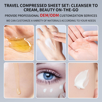 Ensemble de soins de la peau de voyage, huile démaquillante, nettoyant, tonique, crème pour les yeux, crème pour le visage, sérum, capsules, ensemble de soins de la peau