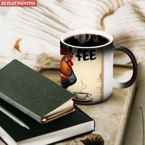 Frosted Black 11oz <b>Ceramic</b> Mug Heat Sensitive Sublimation <b>Cup</b> For Coffee Lovers - Product Image 3
