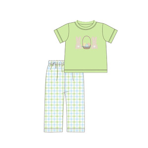 Set di Abbigliamento per Bambine con Stampa Coniglietto Pasquale, T-shirt e Leggings, Coordinato Sorella, Nuovi Completi per Bambini all'Ingrosso - Product Image 3