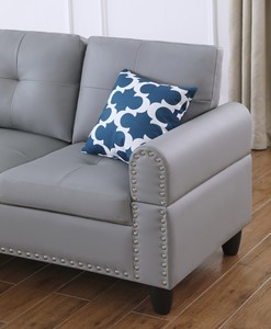 3-Piece L-Shaped Faux Leather <b>Sofa</b> <b>Bed</b> Set with <b>Storage</b> Ottoman Modular Design Eco-Friendly & Durable for Living Room - Product Image 6