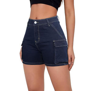 Pantalones cortos de mezclilla para mujer Ropa de verano para mujer Pantalones cortos de mezclilla de cintura alta Pantalones vaqueros rasgados deshilachados con flecos para mujer Pantalones cortos calientes con bolsillos - Product Image 5