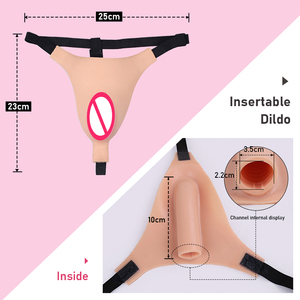 ONEFENG 조절 가능 탄성 밴드 실리콘 팬티: 게이 푸시 팬츠, 섹시한 가짜 질, 여장 남자, 트랜스젠더, 쉬메일 - Product Image 5