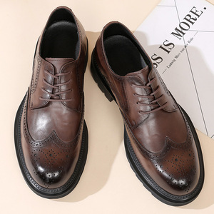 Nouvelles Chaussures Habillées en Cuir Véritable pour Hommes, Collection Printemps 2026, Chaussures d'Affaires à Talons Hauts, Chaussures pour Hommes - Product Image 1