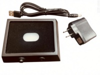 Base d'affichage LED rectangulaire moderne MINI en bois noir mat, alimentée par piles ou adaptateur, pour présentoirs de cristaux à domicile