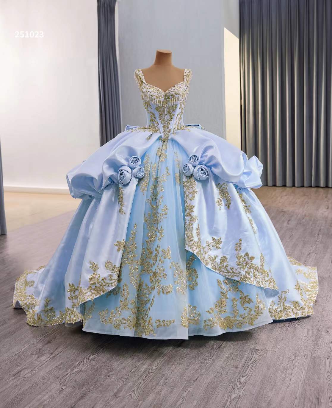 golden dressing table A Line V Neck 2 Pieces Red/Yellow/Blue Prom Dress, 2 Pieces Formal Dre –  morievent