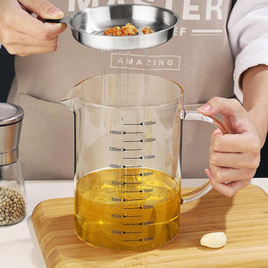 오일 필터 팟 스테인리스 스틸 고붕규산 유리 오일 탱크 팟 주방용 유리 오일 팟 - Product Image 4