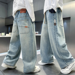 Spot personalizzato all'ingrosso ragazzi autunno e inverno lavato alla moda jeans versatili adatti a bambini di età compresa tra 5 e 14 anni - Product Image 5