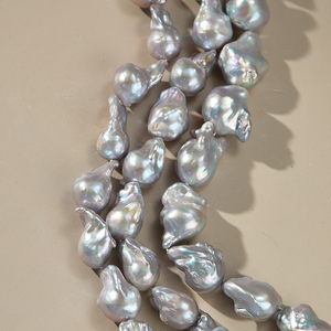 Prezzo di fabbrica perla grigia perla d'acqua dolce barocca perla per bracciale collana creazione di gioielli - Product Image 1