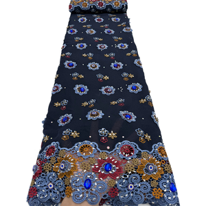 NI.AI Nouvelle Arrivée Tissu en Dentelle Suisse Africaine Voile Nigeria Robe de <span class=keywords><strong>Mariage</strong></span> Fête Broderie Florale Multicolore Dentelle Sèche avec Pierres - Product Image 6