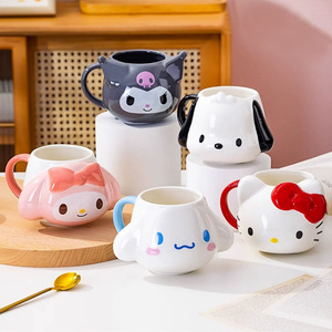 In Vendita Tazza Kawaii Hallokitty Rossa per Bambini Simpatico Cartone Animato in Ceramica a Rilievo Sanrio Borraccia Trasparente per Acqua - Product Image 2