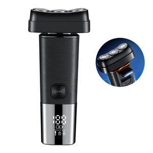 Waterproof IPX4 Wet & Dry Rotary <b>Shaver</b> for Men Rechargeable 1000mAh <b>Battery</b> Razor Beard Trimmer for Nose Ear & Body Hair - Product Image 1