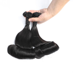 Hot Bán Funmi Tóc Đôi Rút Ra Tóc Con Người Đóng Cửa Trứng Curl Bó Với Đóng Cửa Huyền Diệu Curl Tóc Gia Hạn - Product Image 4