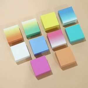 Ensemble de blocs-notes autocollants carrés brillants à dégradé de couleurs vives, assortis, pour le bureau, l'école et la prise de notes quotidiennes - Product Image 1