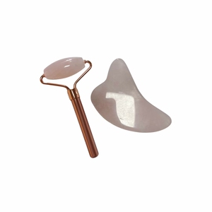 หยกธรรมชาติ 100% โรสควอตซ์ โรลเลอร์ กัวซา บอร์ด นวดหน้า ยกกระชับใบหน้า - Product Image 2