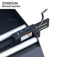 ZONESUN ZS-RM3 Machine de rebobinage d'étiquettes semi-automatique à contrôle de vitesse, avec comptage et rebobinage synchronisé automatique
