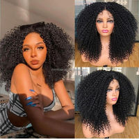 Venta al por mayor SDD Natural Pixie rizado encaje Frontal peluca suelta onda profunda pelo humano HD encaje Frontal pelucas para mujeres negras