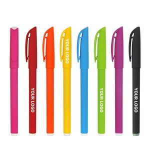Custom Logo Print Multicolor Plastic Gel <b>Pen</b> with 0.5mm Black Gel Ink Use for Promotional Purposes Blue and Red Ink Colors - Product Image 3