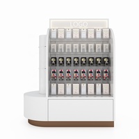OEM Revêtement en poudre avec logo personnalisé Bois MDF blanc Boîte en acrylique transparent Vitrine et vitrine de cosmétiques